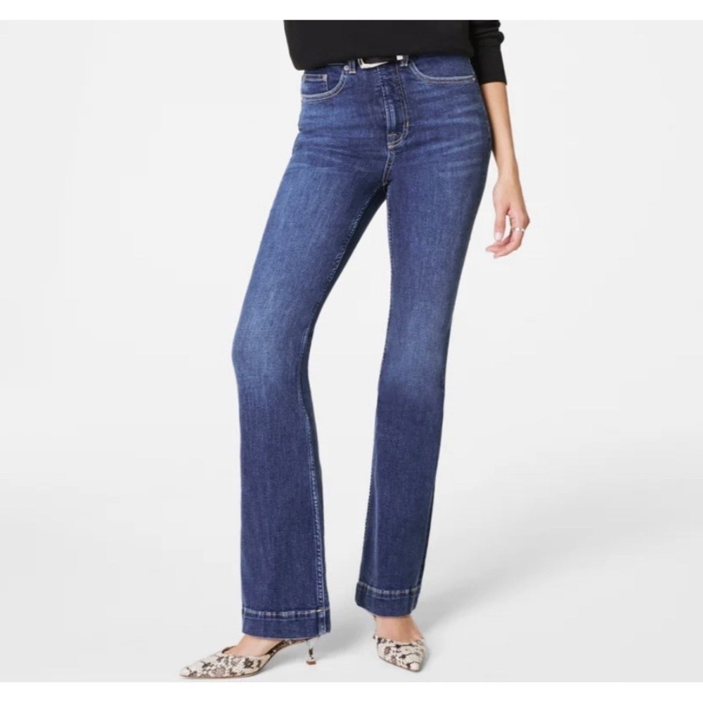 NWT Spanx Sculpt ReDefine Flare Jeans Women's 16 Bennet Wash High Rise Shaping